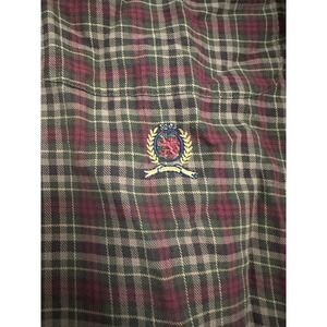 tommy hilfiger dark plaid long sleeve‎ large